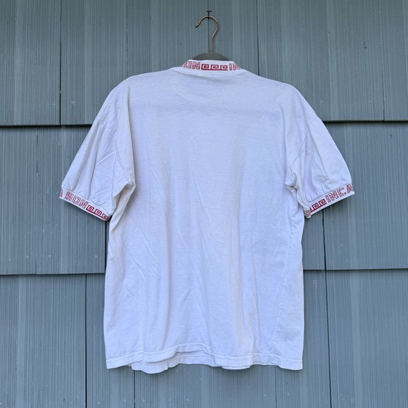 Vintage White Ringer Tee, Music of the Andes Shirt, Peru, M/L - Picture 4 of 9